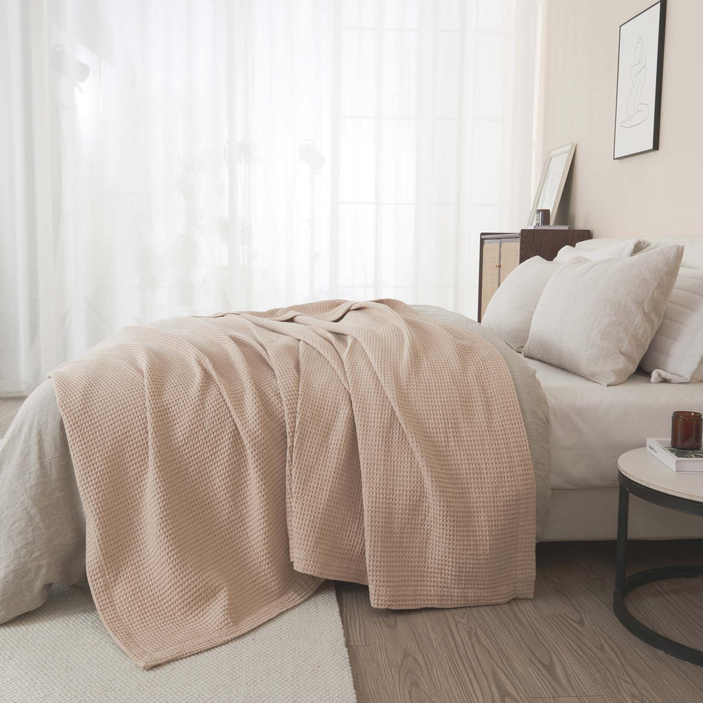 Cotton Waffle Weave Blanket – Soft, Breathable & Cozy