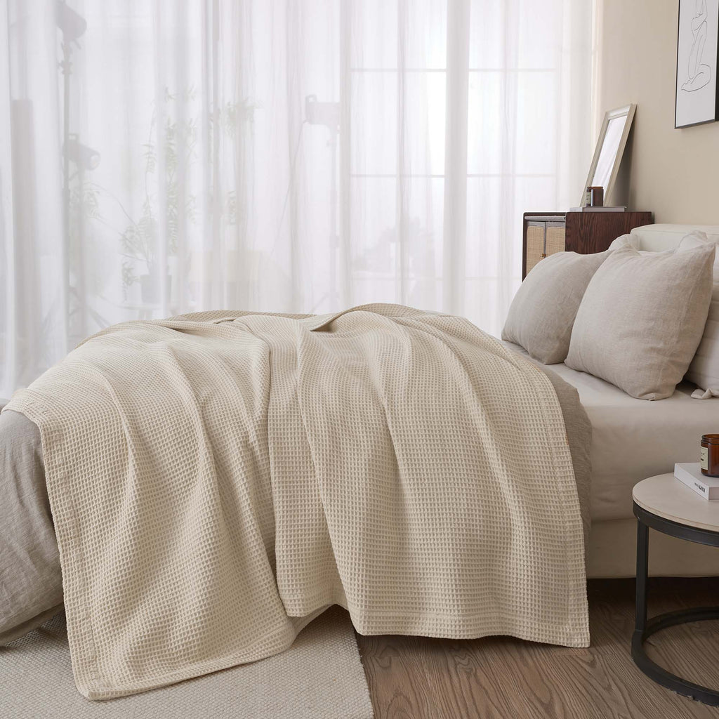 Cotton Waffle Weave Blanket – Soft, Breathable & Cozy