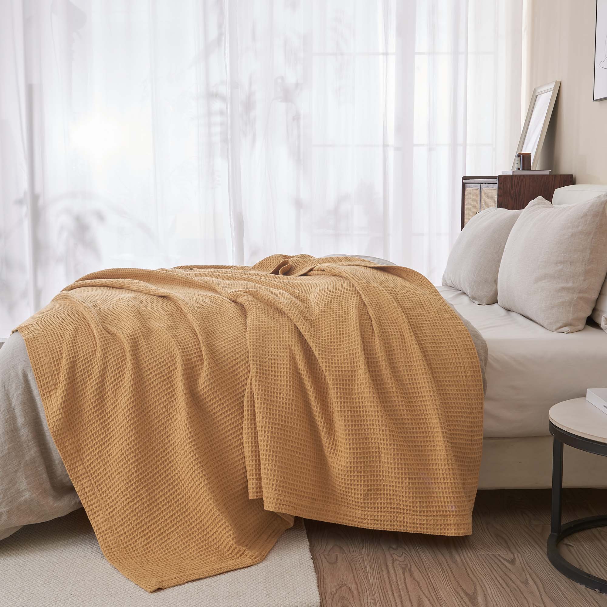 Cotton Waffle Weave Blanket – Soft, Breathable & Cozy