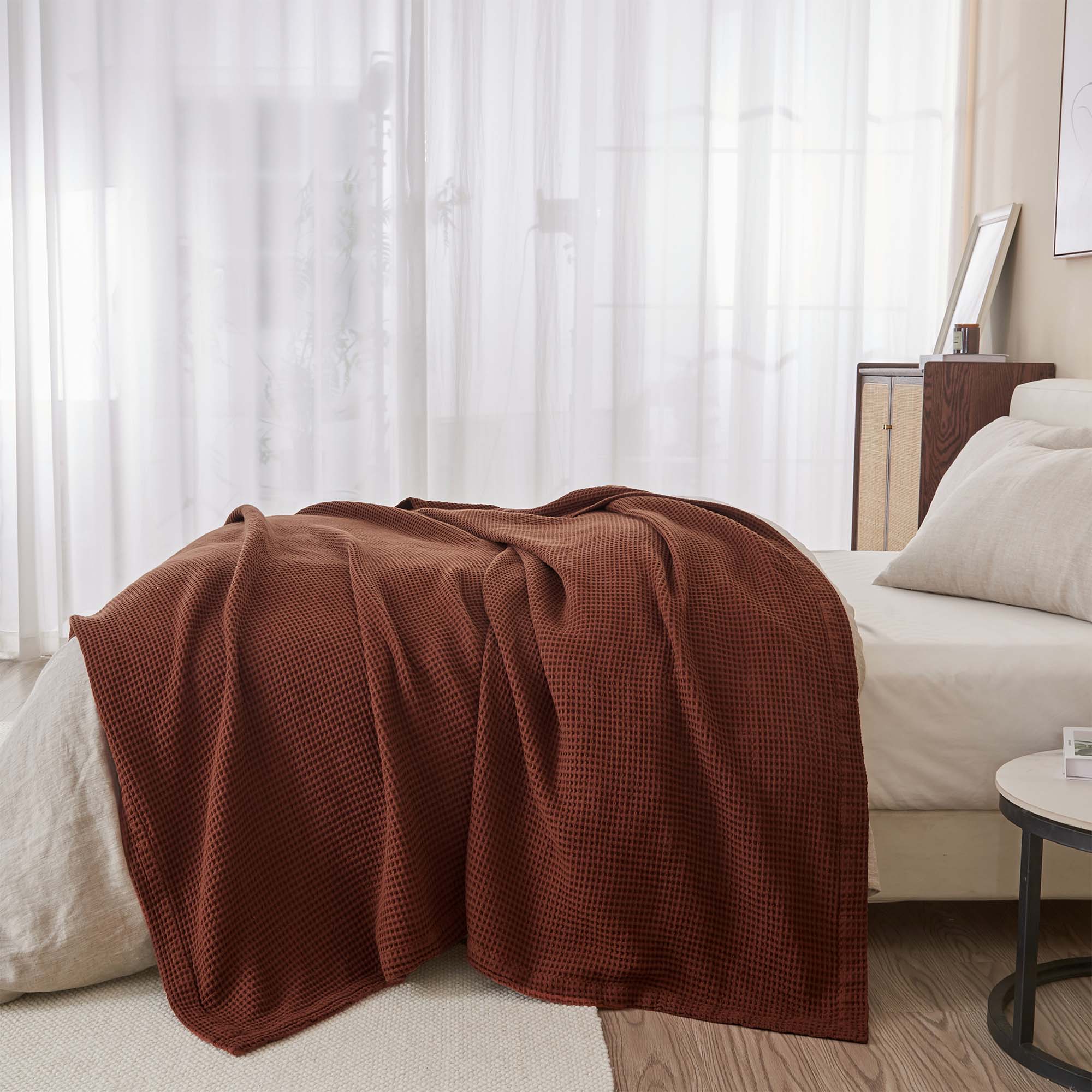 Cotton Waffle Weave Blanket – Soft, Breathable & Cozy