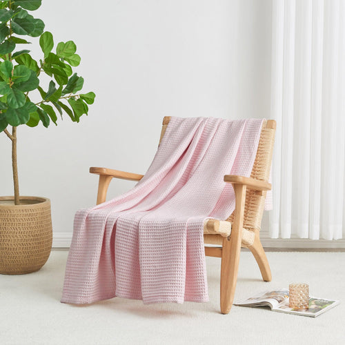 Cotton Waffle Weave Blanket – Soft, Breathable & Cozy