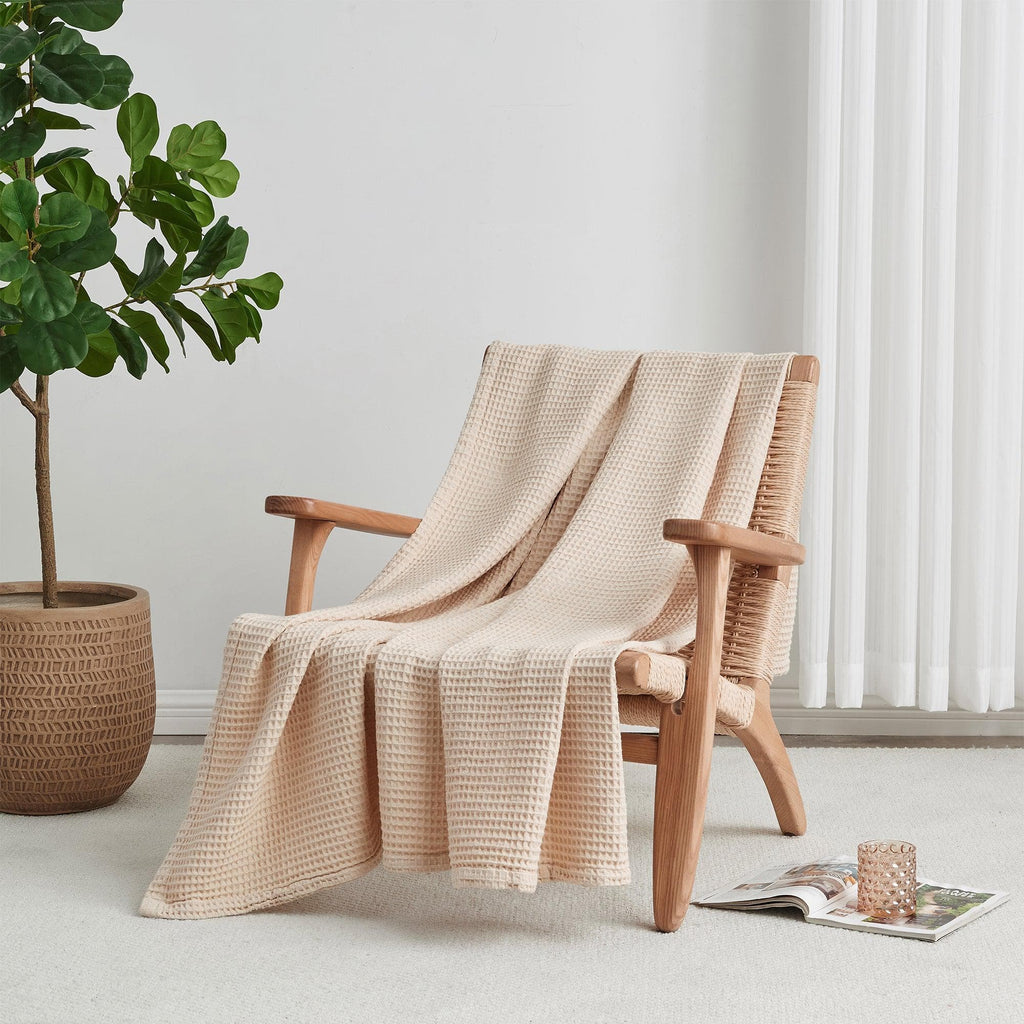 Cotton Waffle Weave Blanket – Soft, Breathable & Cozy