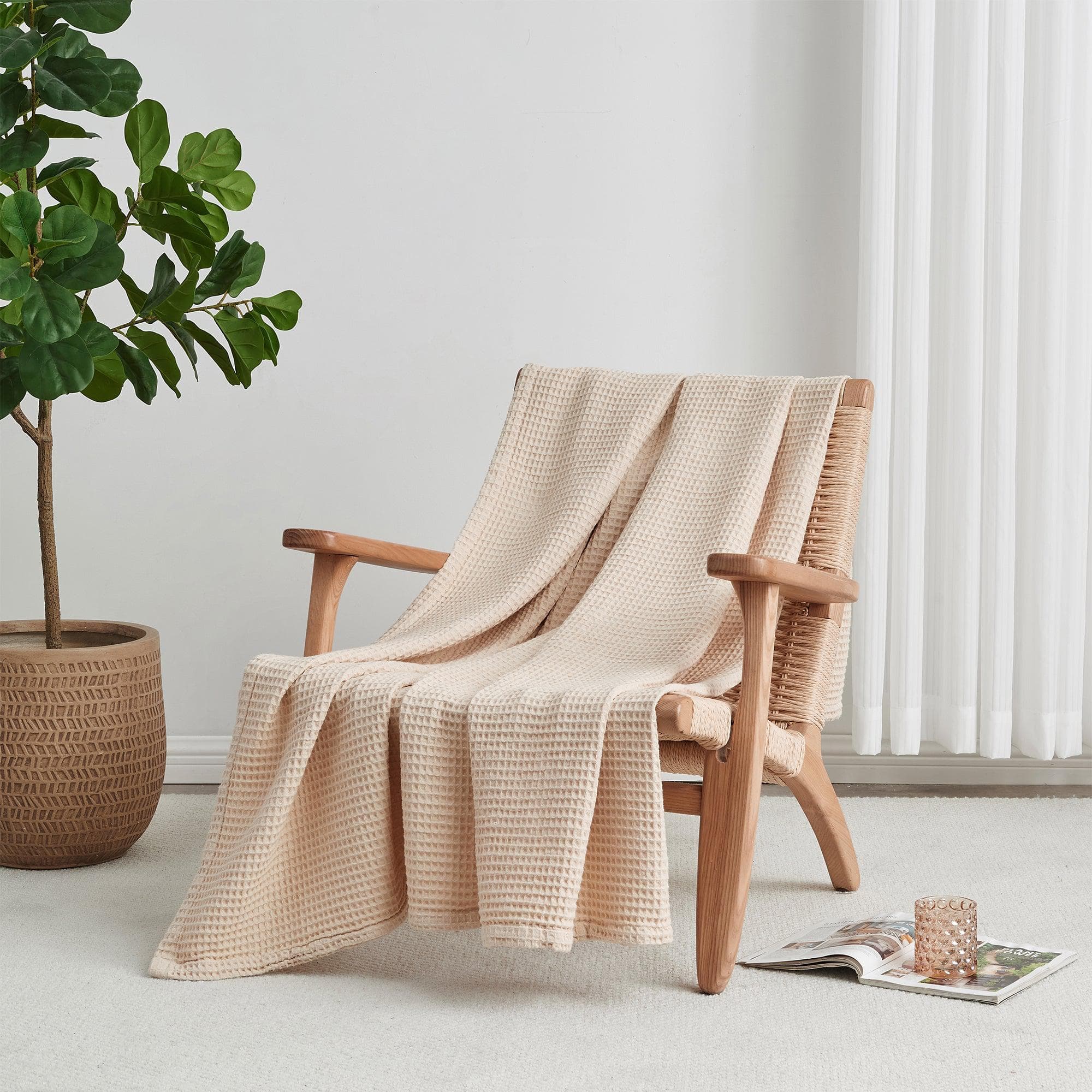 Cotton Waffle Weave Blanket – Soft, Breathable & Cozy