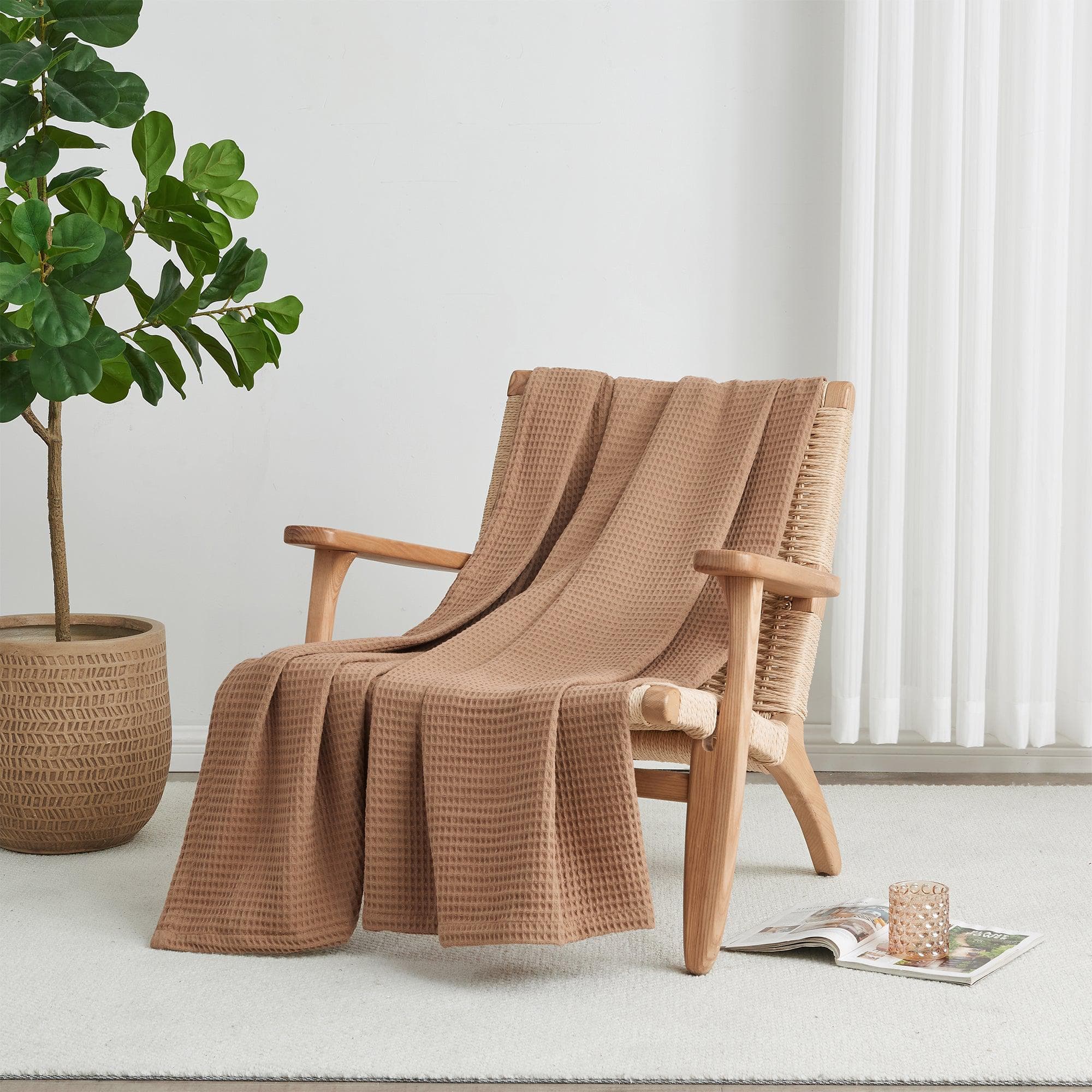 Cotton Waffle Weave Blanket – Soft, Breathable & Cozy