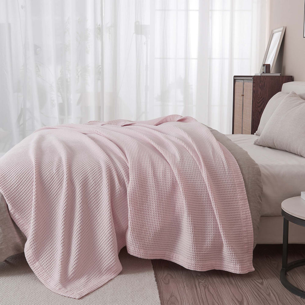 Cotton Waffle Weave Blanket – Soft, Breathable & Cozy