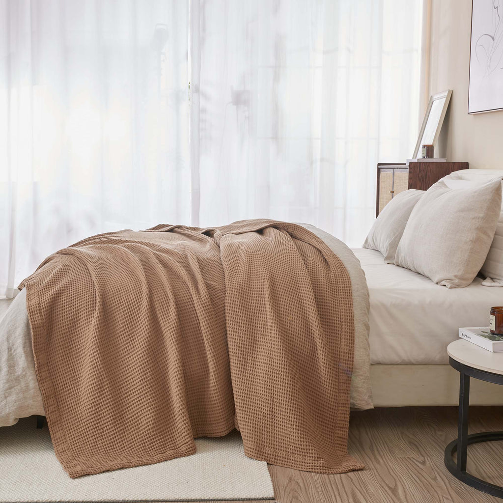 Cotton Waffle Weave Blanket – Soft, Breathable & Cozy