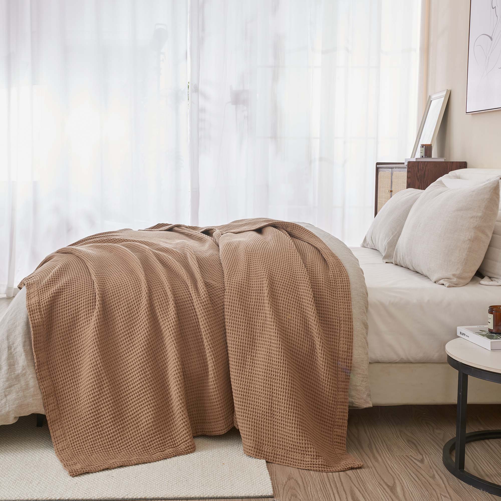 Cotton Waffle Weave Blanket – Soft, Breathable & Cozy