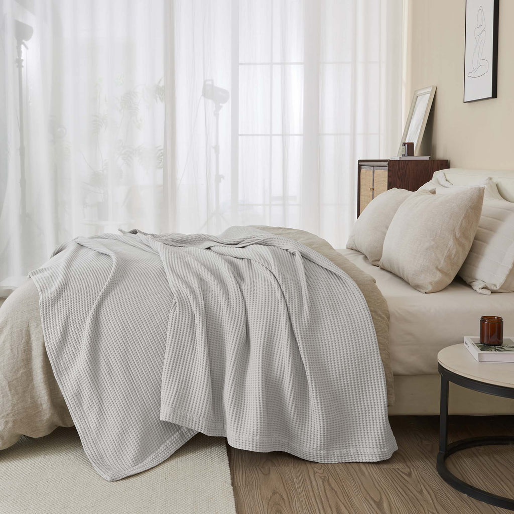 Cotton Waffle Weave Blanket – Soft, Breathable & Cozy