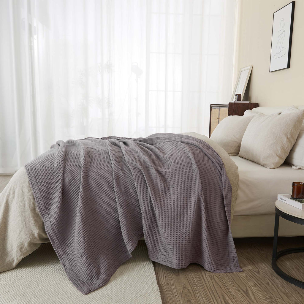 Cotton Waffle Weave Blanket – Soft, Breathable & Cozy