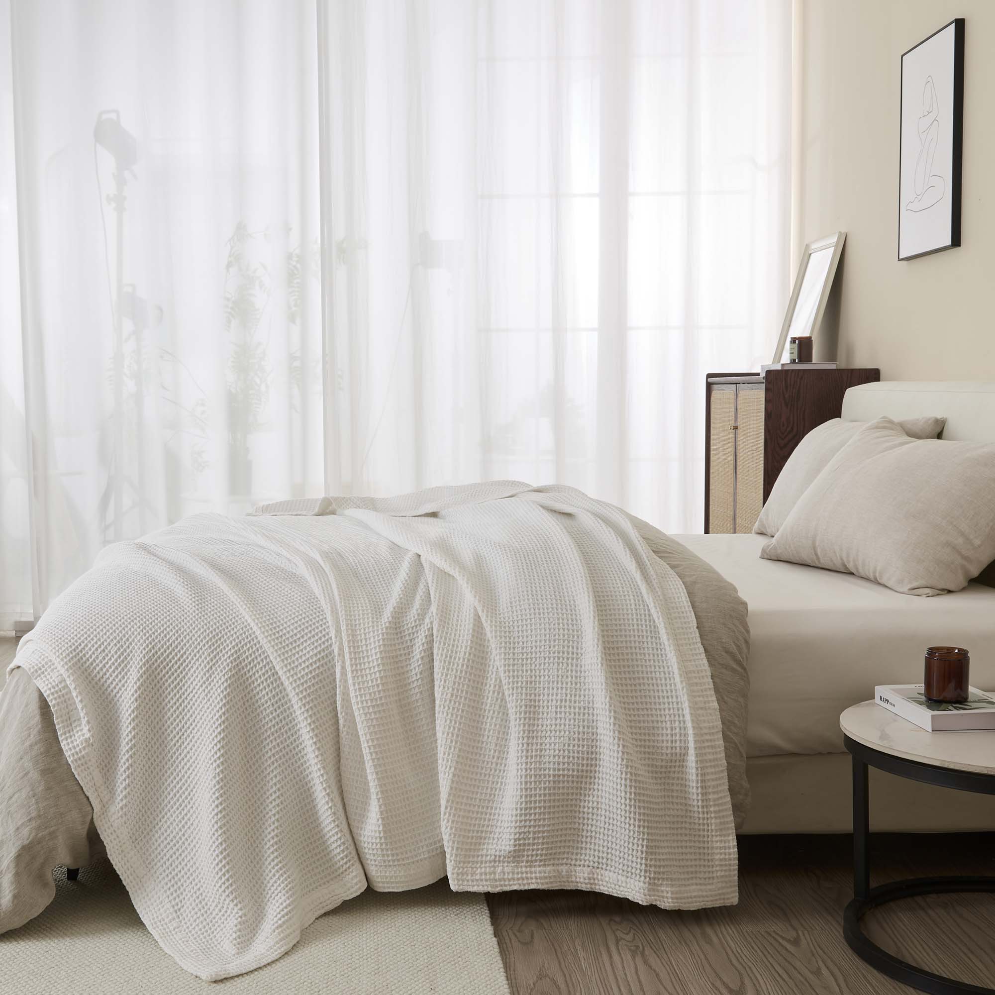 Cotton Waffle Weave Blanket – Soft, Breathable & Cozy