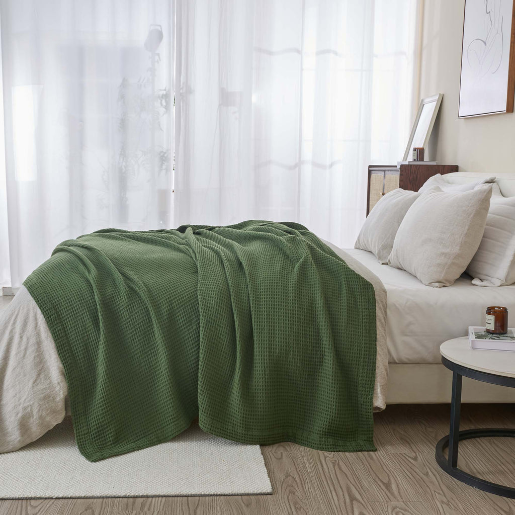 Cotton Waffle Weave Blanket – Soft, Breathable & Cozy